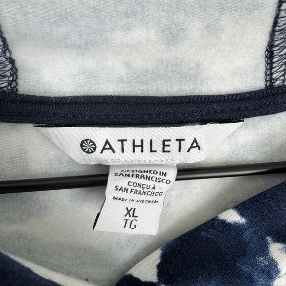 Athleta Sweatshirt Womens XL Blue Striped Pullover Comfort‎ Sporty Soft Stretchy - Picture 9 of 13